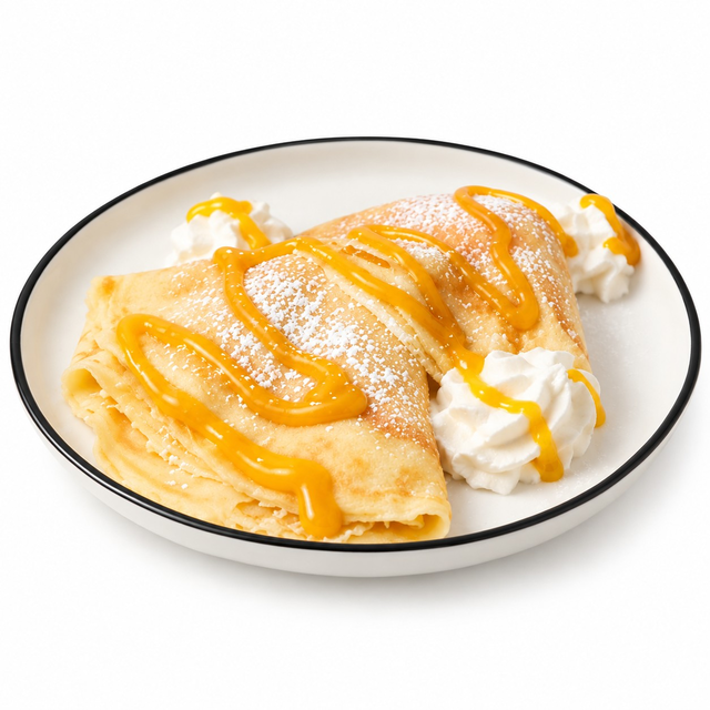 Crepe with Mango Sauce.